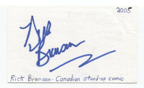 Rick Bronson Signed 3x5 Index Card Autographed Signature Comedian Comic Actor