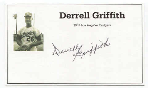 Derrell Griffith Signed Card Autographed Signature Baseball Los Angeles Dodgers