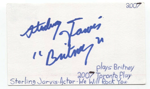 Sterling Jarvis Signed 3x5 Index Card Autographed Signature Actor Degrassi