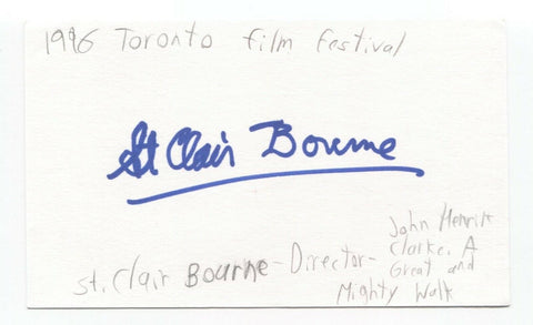 St. Clair Bourne Signed 3x5 Index Card Autograph Signature Director 