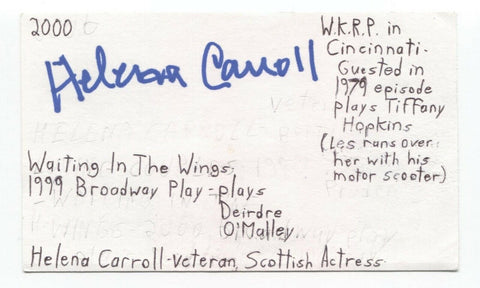 Helena Carroll Signed 3x5 Index Card Autographed Actress Signature
