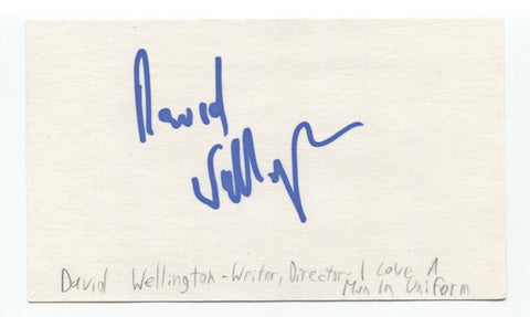 David Wellington Signed 3x5 Index Card Autographed Signature Writer Director