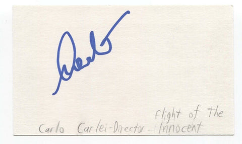 Carlo Carlei Signed 3x5 Index Card Autograph Signature Director Romeo & Juliet