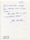 John Randolph Signed Handwritten Letter Autographed Signature Actor