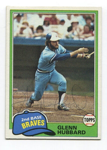 1981 Topps Glenn Hubbard Signed Card Baseball MLB Autographed AUTO #247