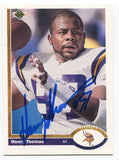 1991 Upper Deck Henry Thomas Signed Card Football NFL Autographed AUTO #698