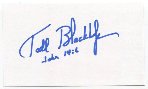 Todd Blackledge Signed 3x5 Index Card Autographed Kansas City Chiefs NFL