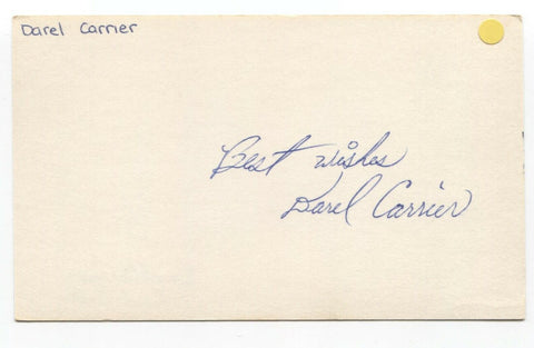 Darel Carrier Signed 3x5 Index Card Autographed Signature NBA Basketball