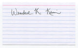 Wendell Kim Signed Index Card Autographed Baseball San Francisco Giants