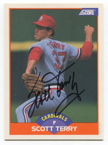 1989 Score Scott Terry Signed Card Baseball Autograph AUTO #397