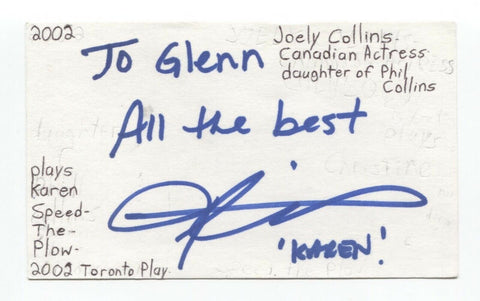 Joely Collins Signed 3x5 Index Card Autographed Signature Actress