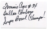 Tommie Agee Signed 3x5 Index Card Autograph Dallas Cowboys Super Bowl Champions