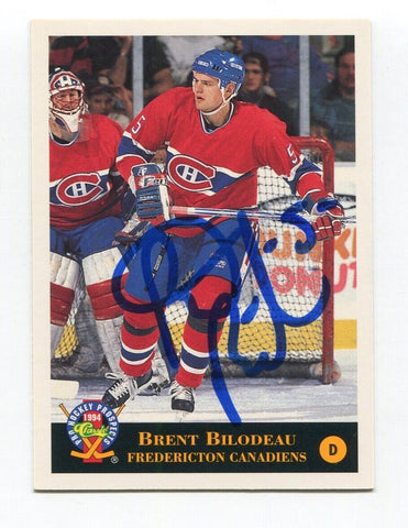 1994 Classic Pro Prospects Brent Bilodeau Signed Card Hockey Autograph AUTO 58