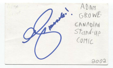 Adam Growe Signed 3x5 Index Card Autographed Signature Comedian Comic Actor