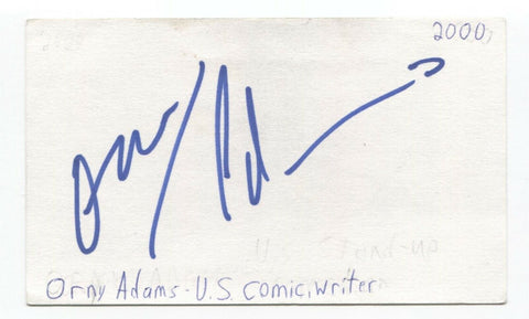 Orny Adams Signed 3x5 Index Card Autographed Signature Comedian Comic Writer