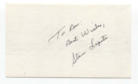 Stan Lopata Signed 3x5 Index Card Baseball Autographed Signature