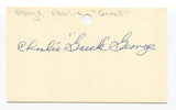 Charlie "Greek" George Signed Index Card Autographed Baseball MLB  Athletics