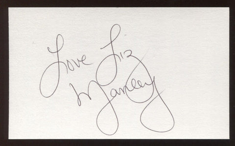 Elizabeth Manley Signed 3x5 Index Card Vintage Autographed Signature Liz