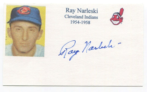 Ray Narleski Signed 3x5 Index Card Autographed MLB Baseball Cleveland Indians