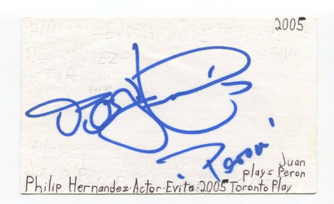 Philip Hernandez Signed 3x5 Index Card Autograph Actor Law And Order Gotham