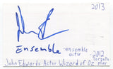 John Edwards Signed 3x5 Index Card Autograph Actor Wizard of Oz