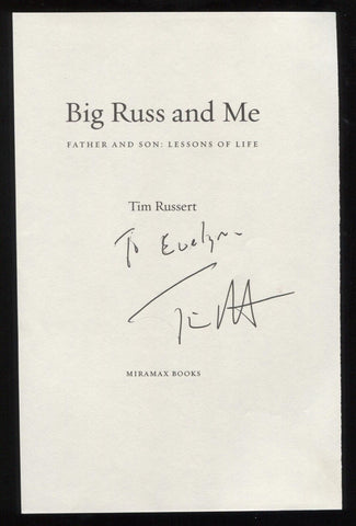 Tim Russert Signed Book Page Cut Autographed Cut Signature Meet the Press 