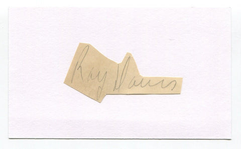 Roy "Peaches" Davis Signed Cut Index Card Autographed Baseball Cincinnati Reds