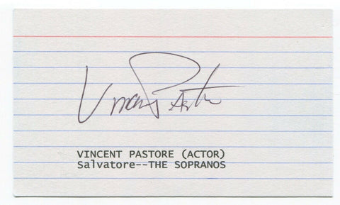 Vincent Pastore Signed 3x5 Index Card Autographed Signature Actor The Sopranos