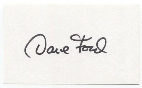 Dave Ford Signed 3x5 Index Card Baseball Autographed Signature