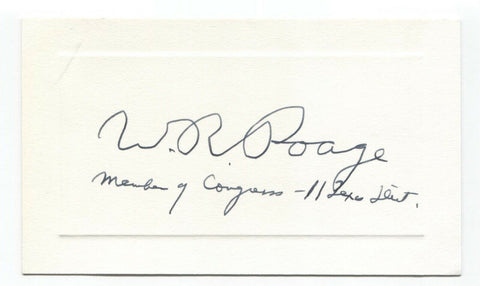 William R. Poage Signed Letter Autographed Signature Texas Politician