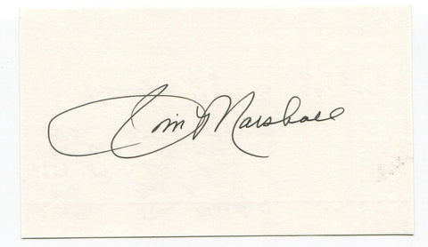 Jim Marshall Signed 3x5 Index Card Autographed MLB Baseball Chicago Cubs