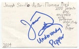 Joseph Sevillo Signed 3x5 Index Card Autograph Actress Mamma Mia Prison Dancer