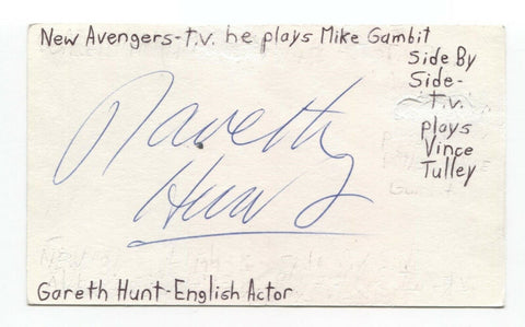 Gareth Hunt Signed 3x5 Index Card Autographed Signature Actor The New Avengers