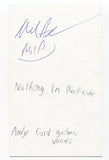 Nothing In Particular - Andy Ford Signed 3x5 Index Card Autographed Signature