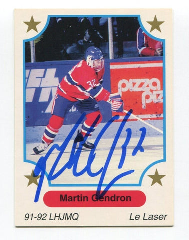 1991 7th Inning Sketch Martin Gendron Signed Card Hockey Autograph AUTO #27