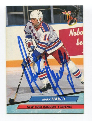 1993 Fleer Mark Hardy Signed Card Hockey NHL Autograph AUTO #354