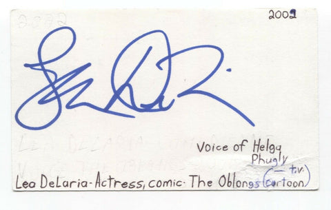 Lea DeLaria Signed 3x5 Index Card Autographed Signature Actor Orange 