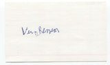 Vern Benson Signed 3x5 Index Card Baseball Autographed Signature