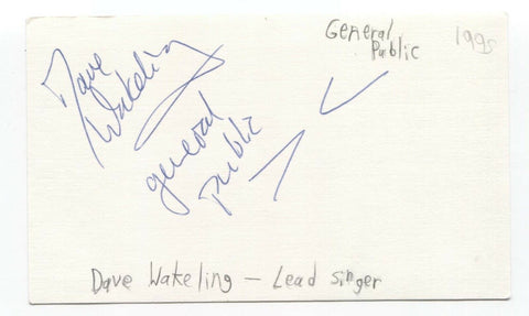 The Beat - General Public - Dave Wakeling Signed 3x5 Index Card Autographed