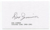 Don Zimmer Signed 3x5 Index Card Autographed Baseball Brooklyn Dodgers
