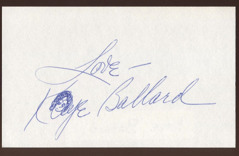 Kaye Ballard Signed Index Card Signature Vintage Autographed AUTO 