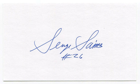 George Saimes Signed 3x5 Index Card Autographed NFL Football Buffalo Bills