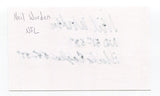 Neil Worden Signed 3x5 Index Card Autographed Football NFL Philadelphia Eagles