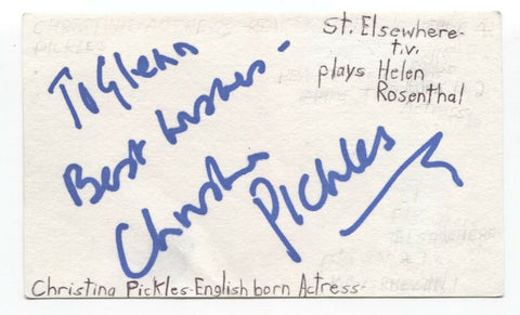 Christina Pickles Signed 3x5 Index Card Autographed Signature Actress "Friends"