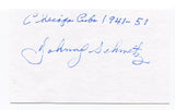 Johnny Schmitz Signed 3x5 Index Card Autographed MLB Baseball Brooklyn Dodgers