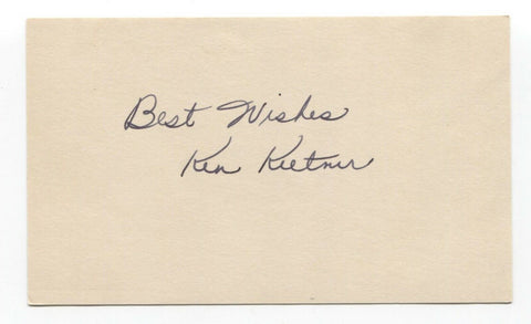 Ken Keltner Signed Index Card Autographed Baseball 1948 Cleveland Indians