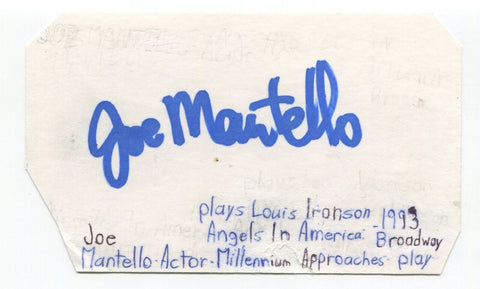 Joe Mantello Signed 3x5 Index Card Autograph Actor Wicked Director EARLY CAREER