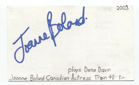 Joanne Boland Signed 3x5 Index Card Autograph Signature Actress Train 48 X Men