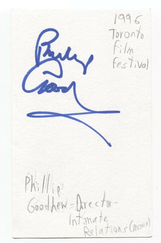 Philip Goodhew Signed 3x5 Index Card Autographed Signature Director