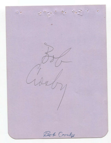 Bob Crosby Signed Album Page Vintage Autographed Signature Actor